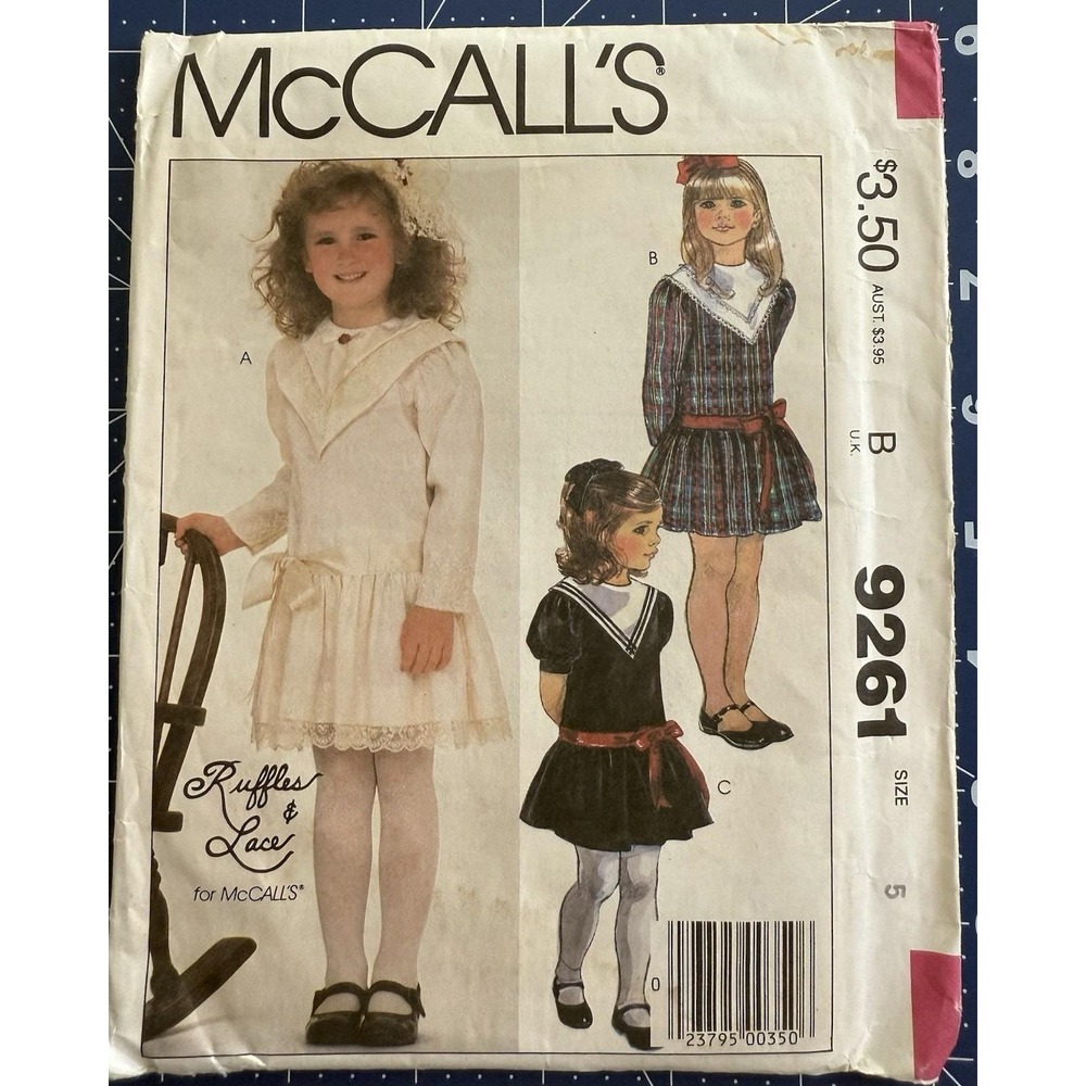 McCall's Pattern 9261 Children's‎ Girls' Dress Size 5 Vintage 1984 Uncut FF